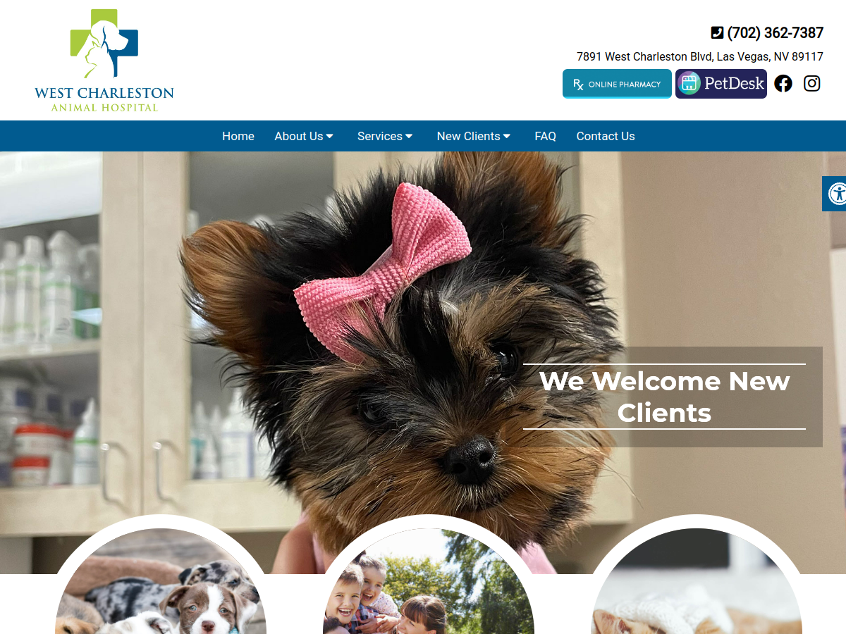 West Charleston Animal Hospital website screenshot