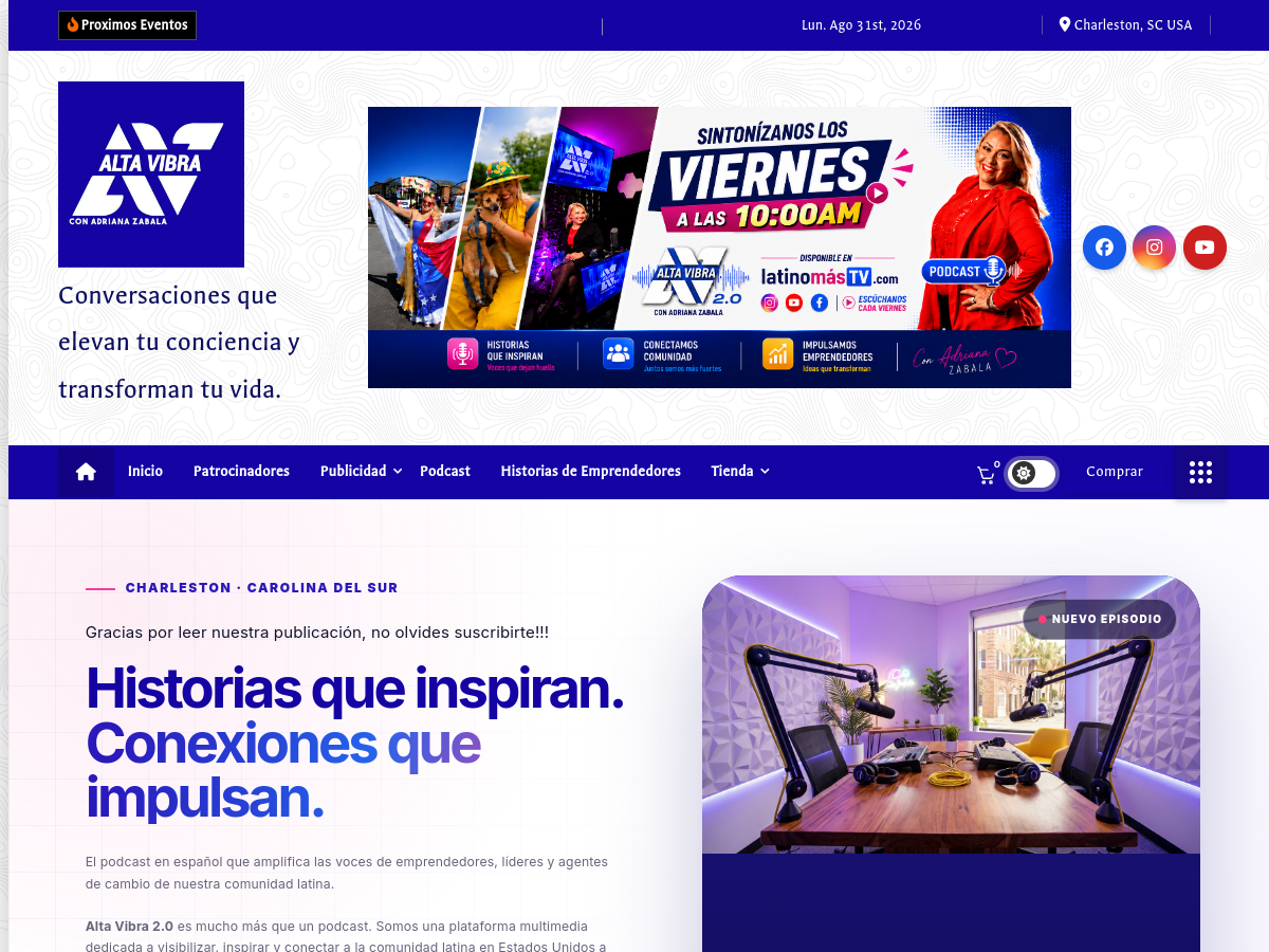 Vista previa del website Alta Vibra 2