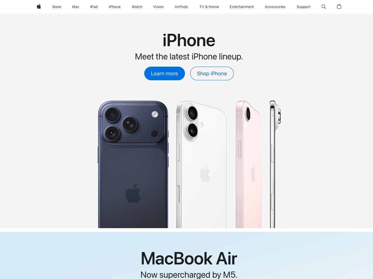 Apple website preview