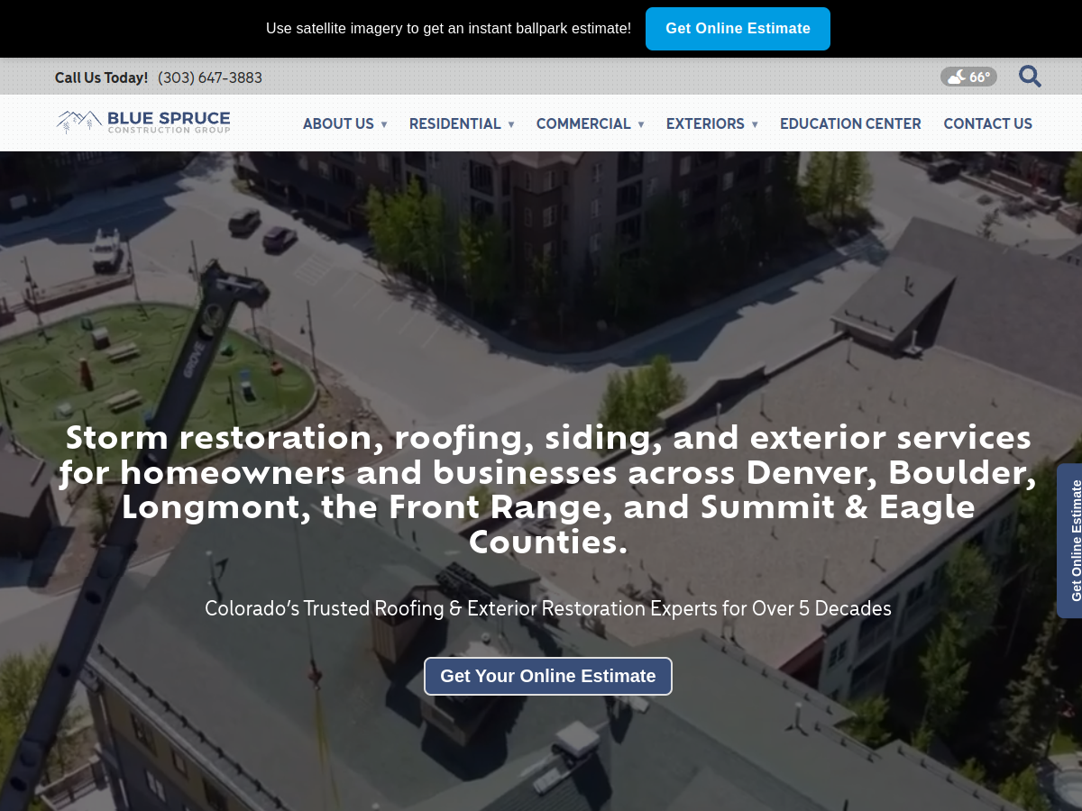 Blue Spruce Construction Group website screenshot