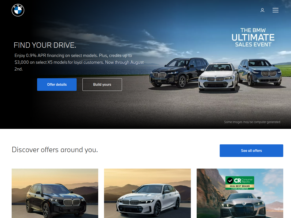 BMW website preview