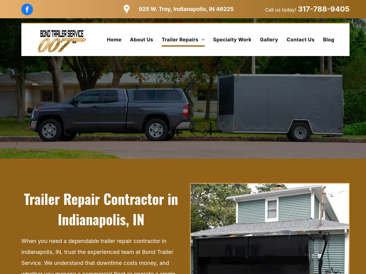 Bond Trailer Service website screenshot