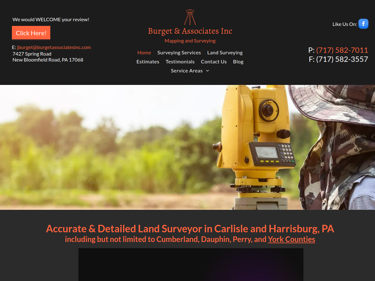 Burget & Associates Inc website screenshot