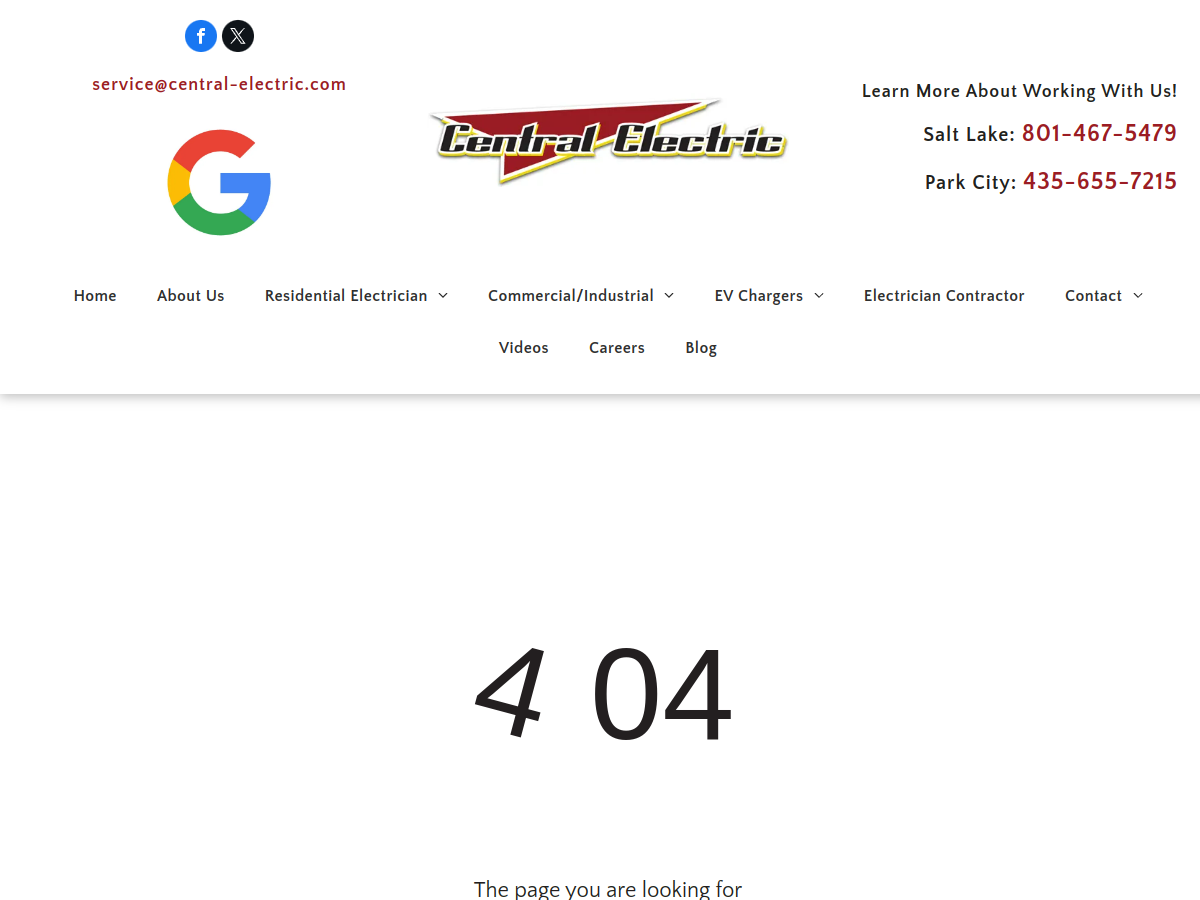 Central Electric Inc website screenshot