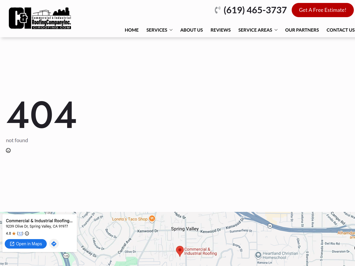 C & I Roofing Co Inc website screenshot