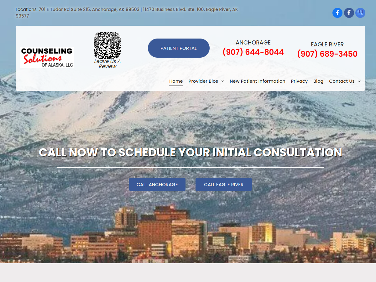 Counseling Solutions of Alaska website screenshot