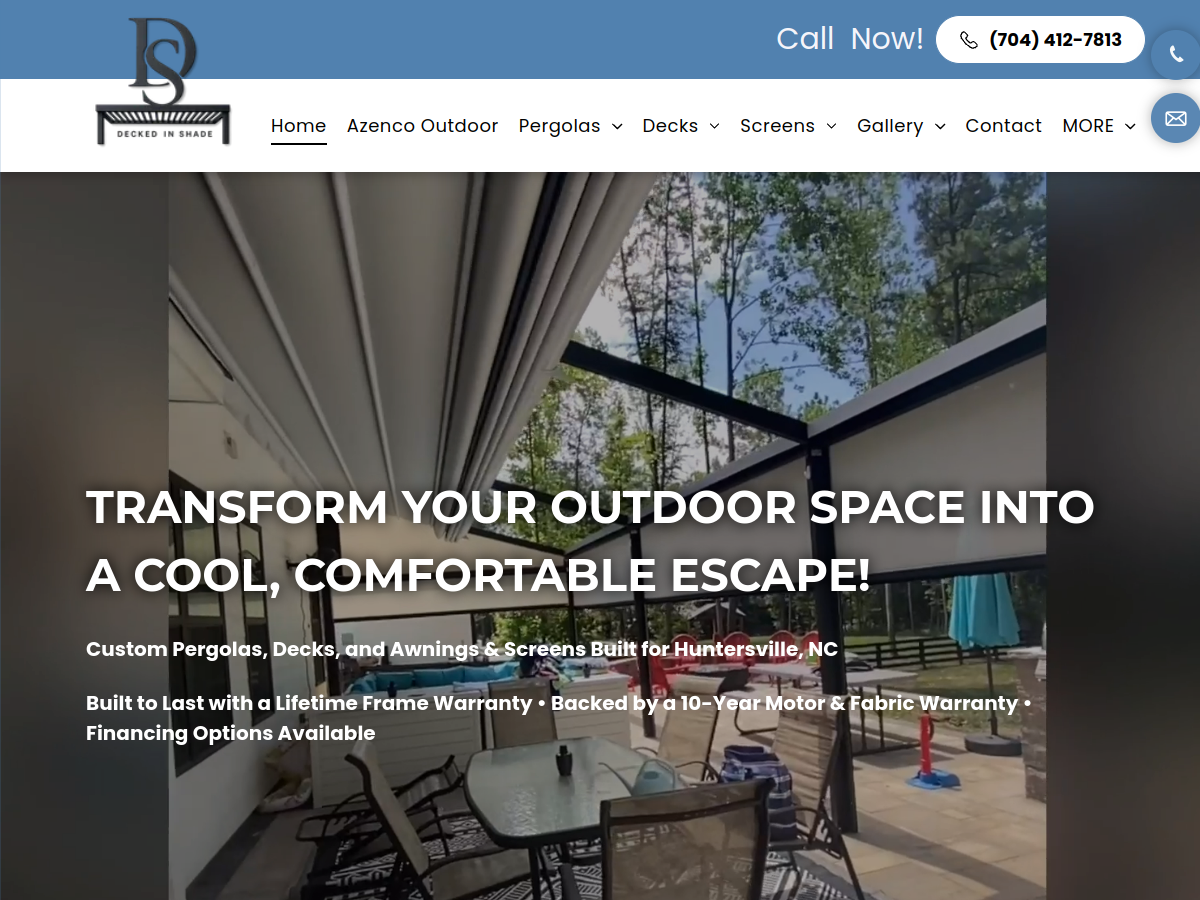 Decked In Shade website screenshot