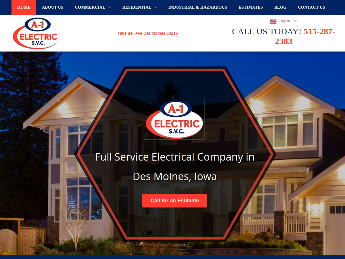 A-1 Electric website screenshot