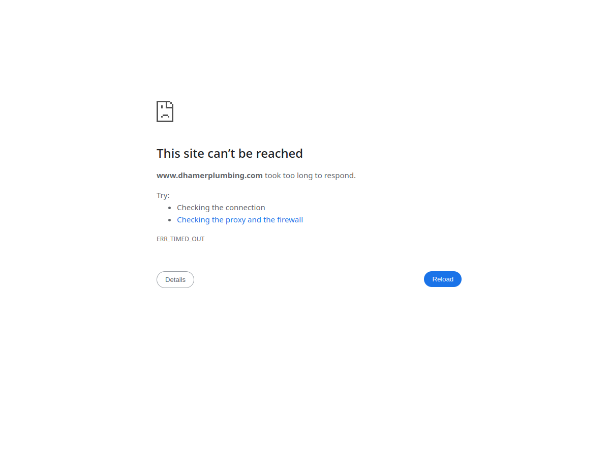 Jim Dhamer Plumbing and Sewer, Inc. website screenshot