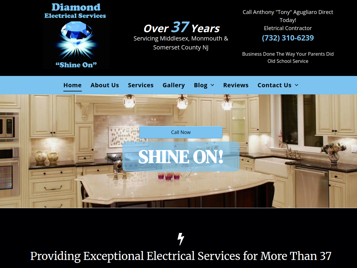 Diamond Electrical Services website screenshot
