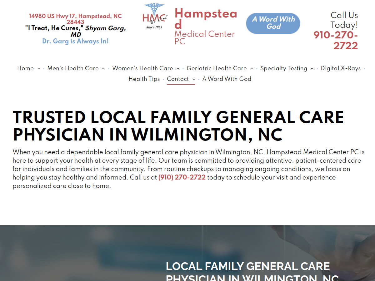 Dr. Shyam L. Garg, MD website screenshot