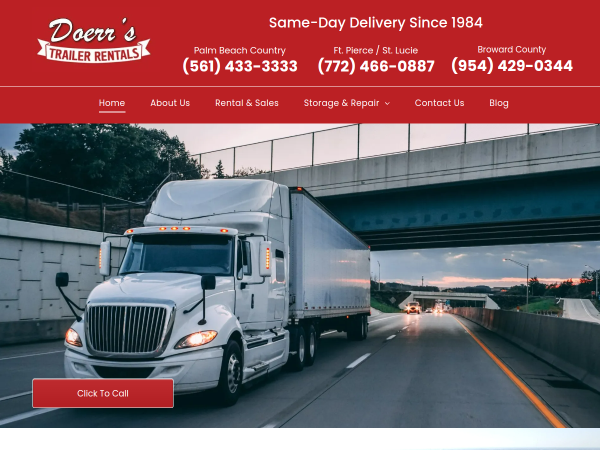 Doerr's Trailer Rental website screenshot