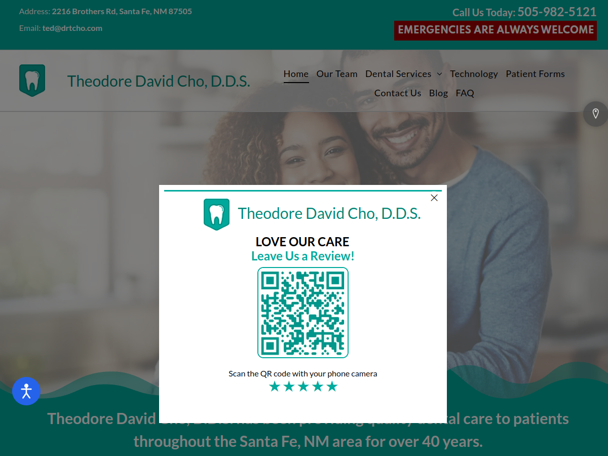 Theodore David Cho D.D.S. website screenshot