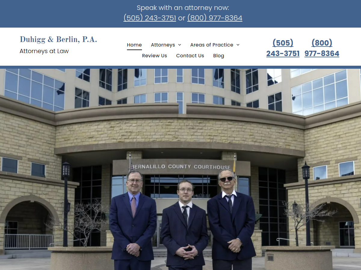 Duhigg & Berlin, P.A. website screenshot