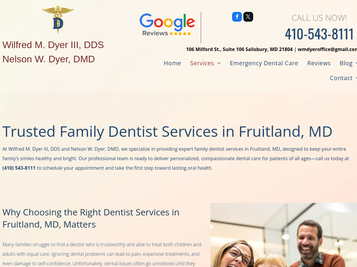 Wilfred M. Dyer III, D.D.S. website screenshot