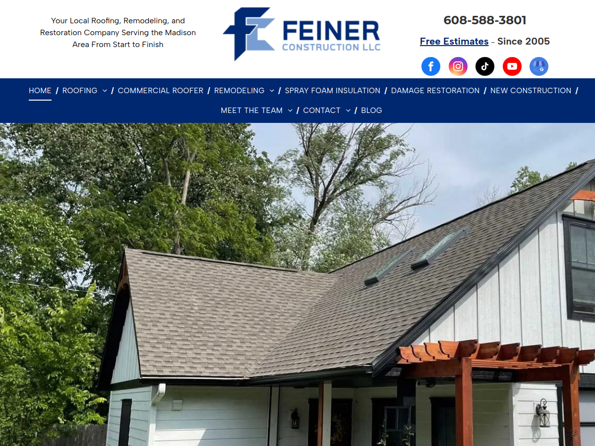 Feiner Construction LLC website screenshot