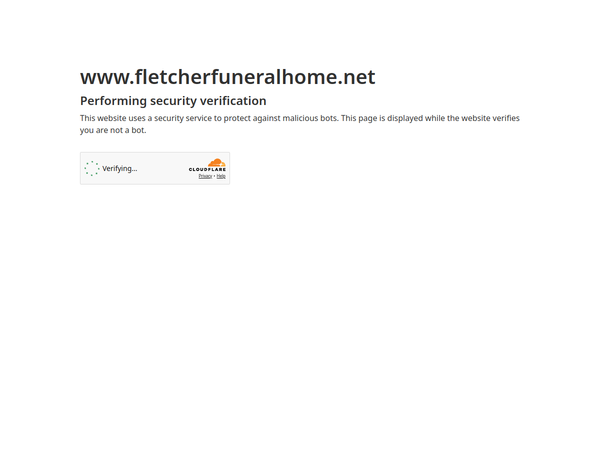 Fletcher Funeral Home PA website screenshot