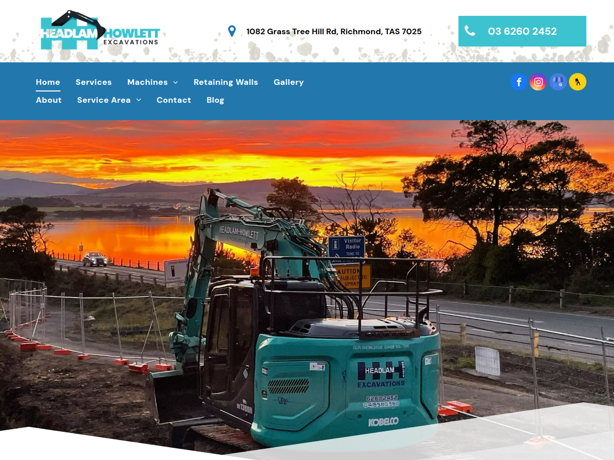 Headlam Howlett Excavations website screenshot