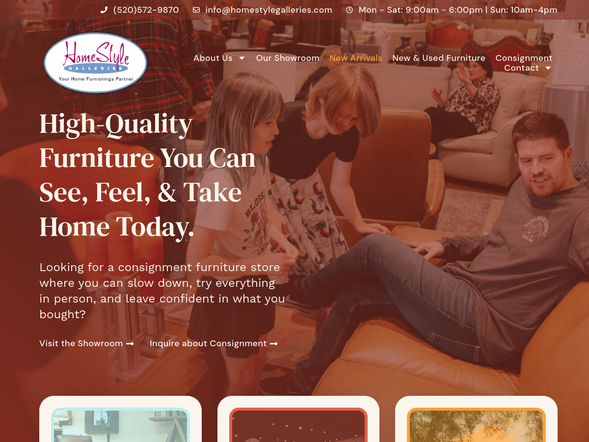 Home Style Galleries website screenshot