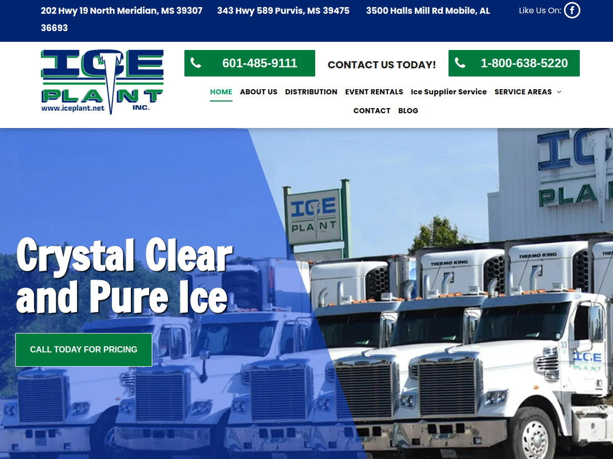 Ice Plant Inc website screenshot