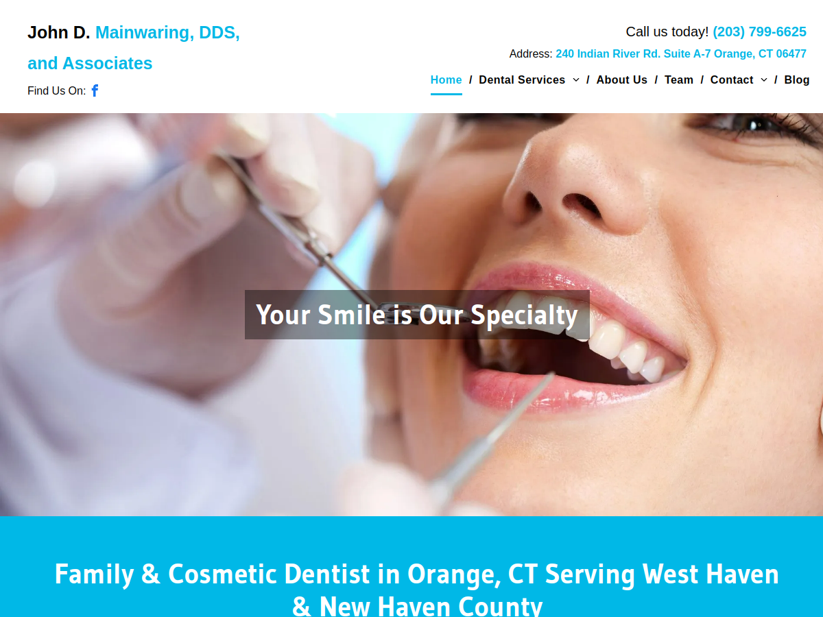 John D. Mainwaring DDS website screenshot
