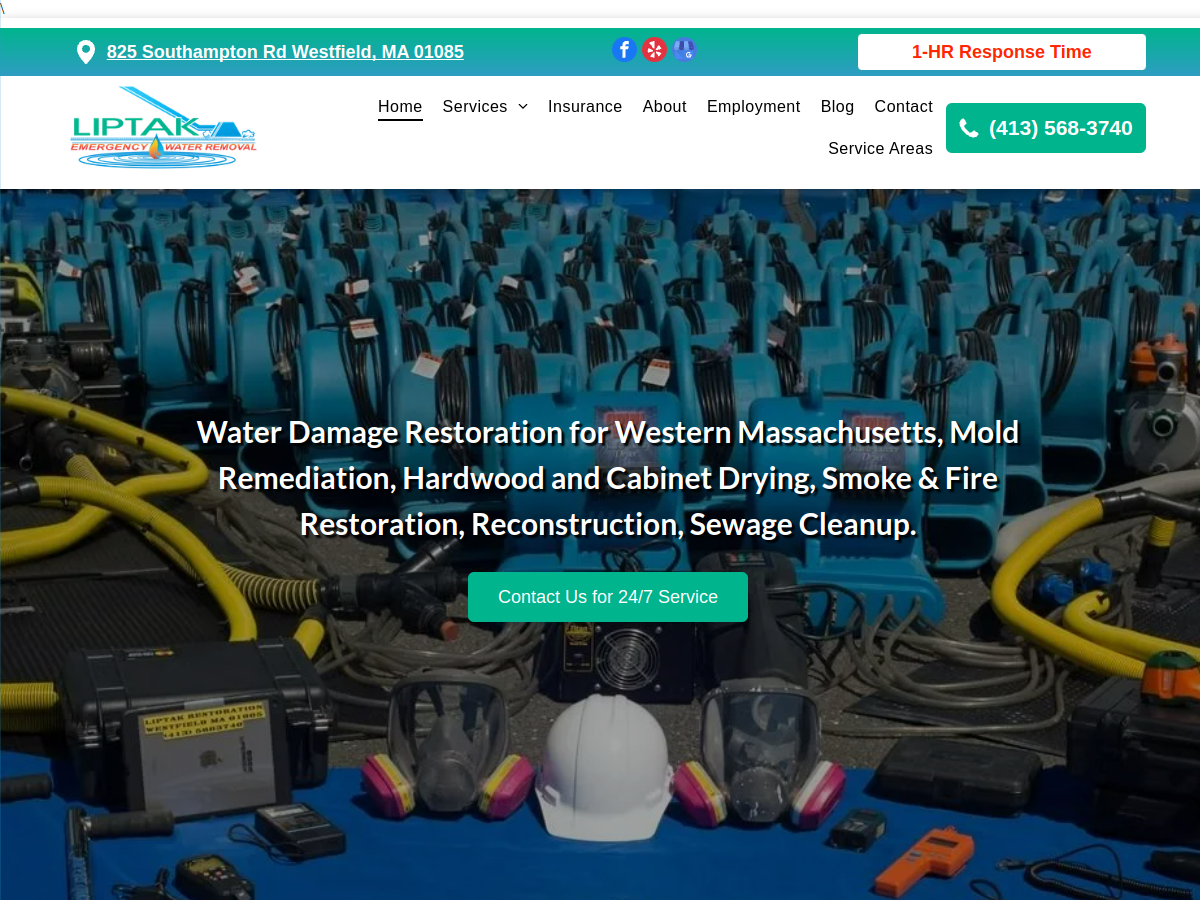 Liptak Restoration Inc website screenshot