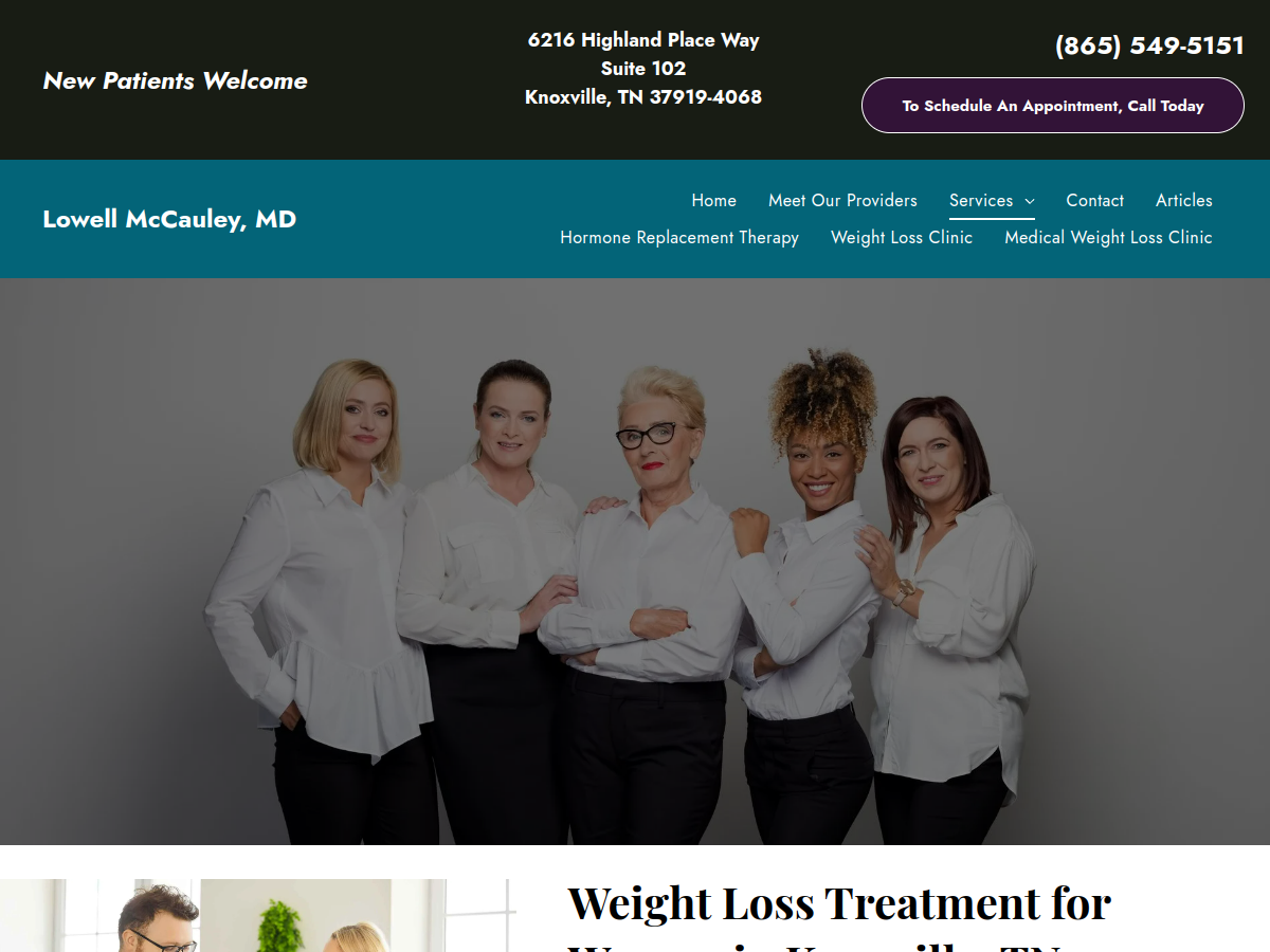 Lowell L McCauley MD PC website screenshot