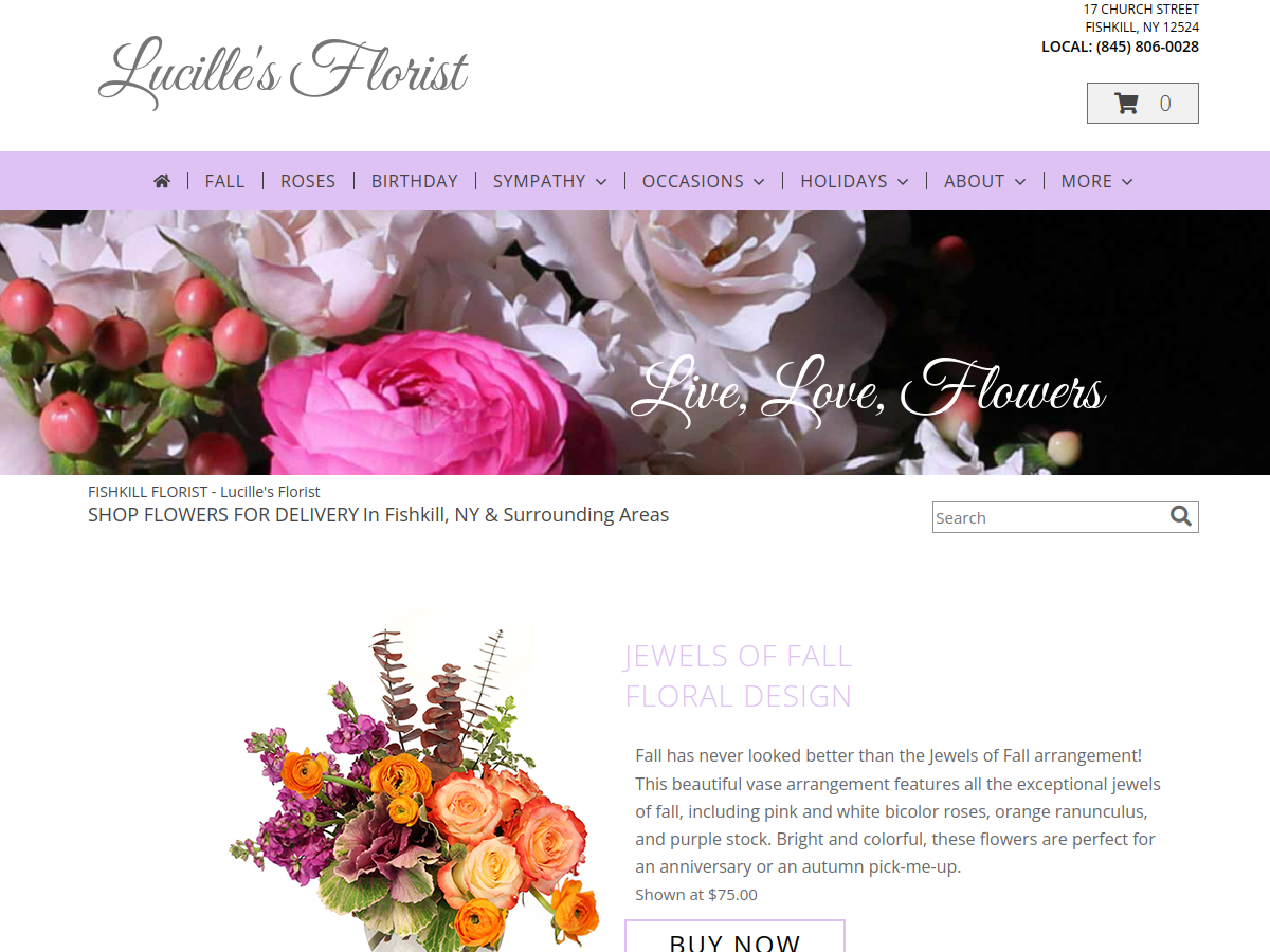 Lucille's Florist website screenshot