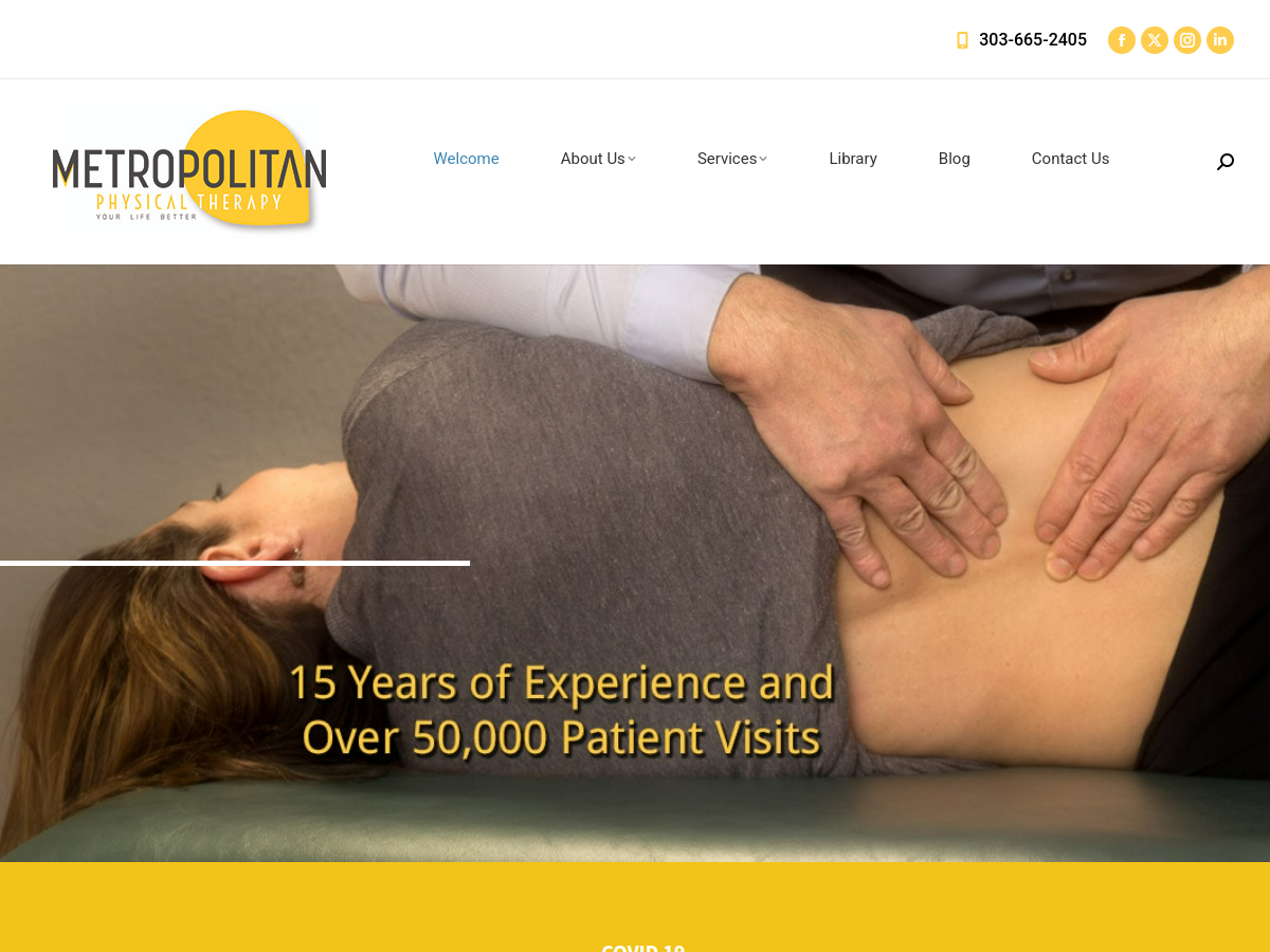Metropolitan Physical Therapy, LLC website screenshot
