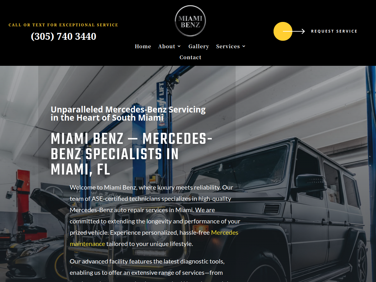 Miami Benz website screenshot