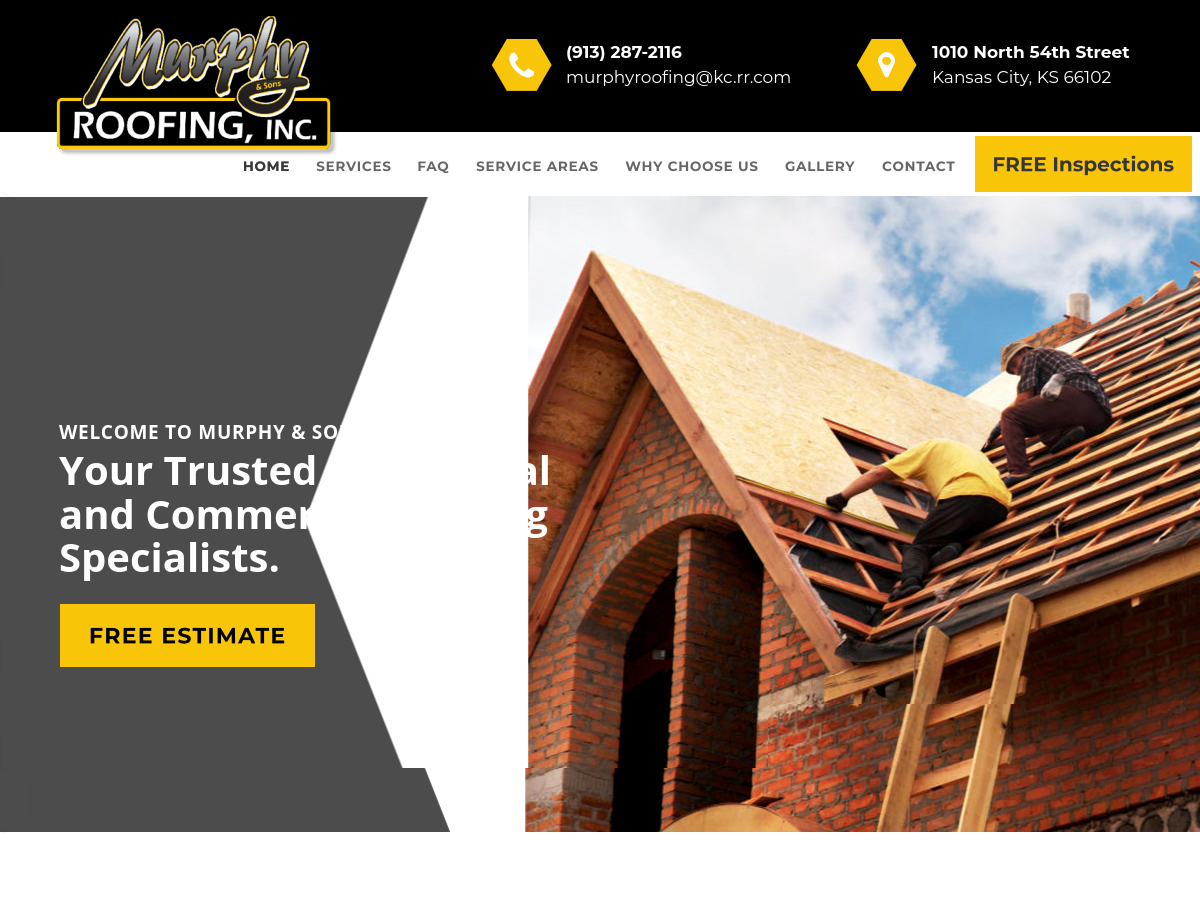 Murphy & Sons Roofing, Inc website screenshot