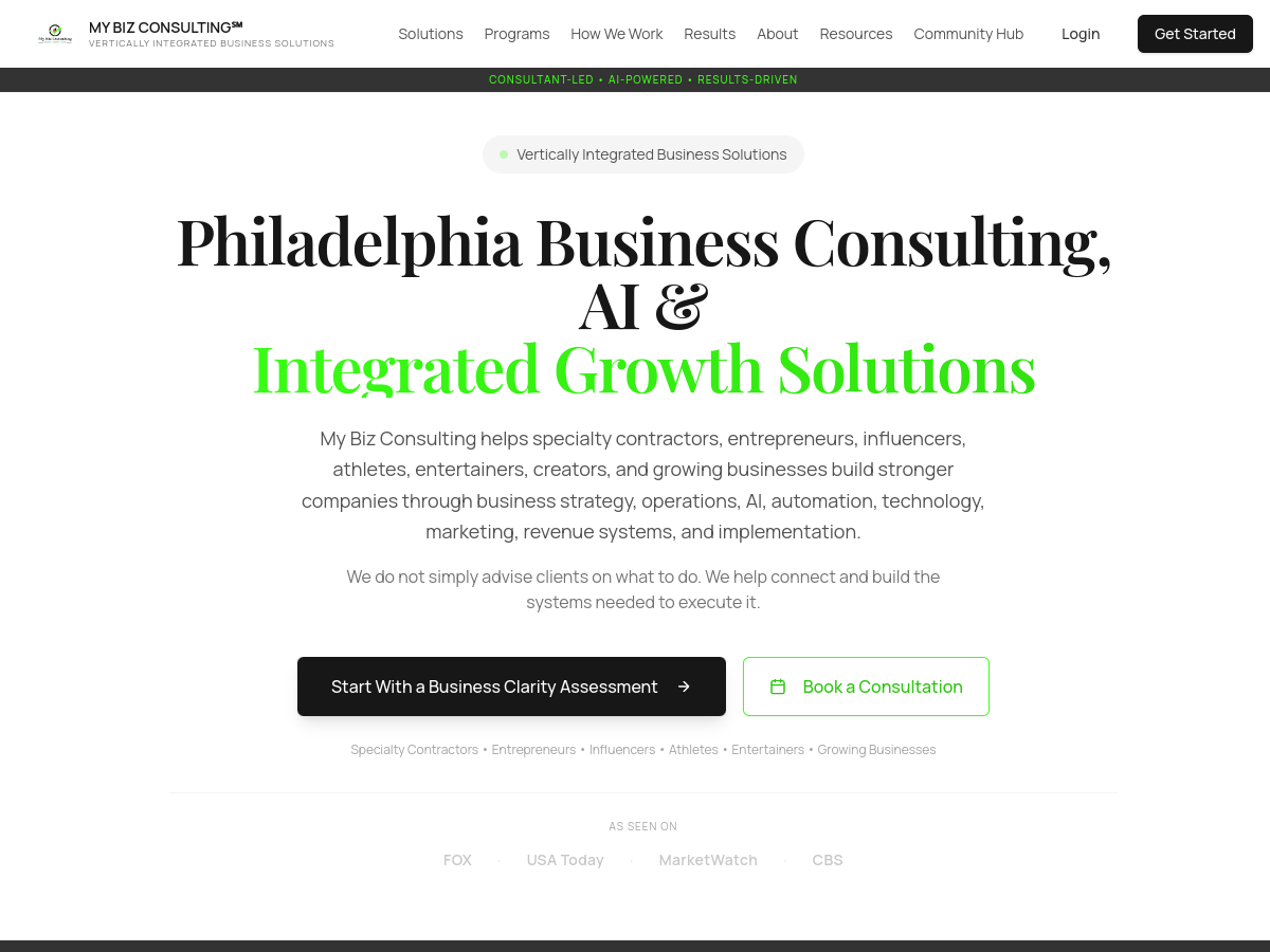 My Biz Consulting LLC website screenshot