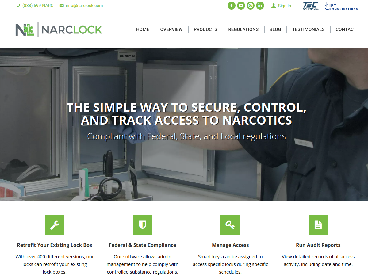 NarcLock website screenshot