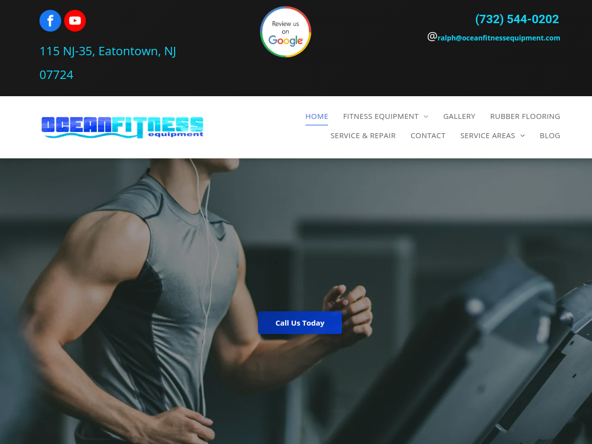 Ocean Fitness Equipment website screenshot
