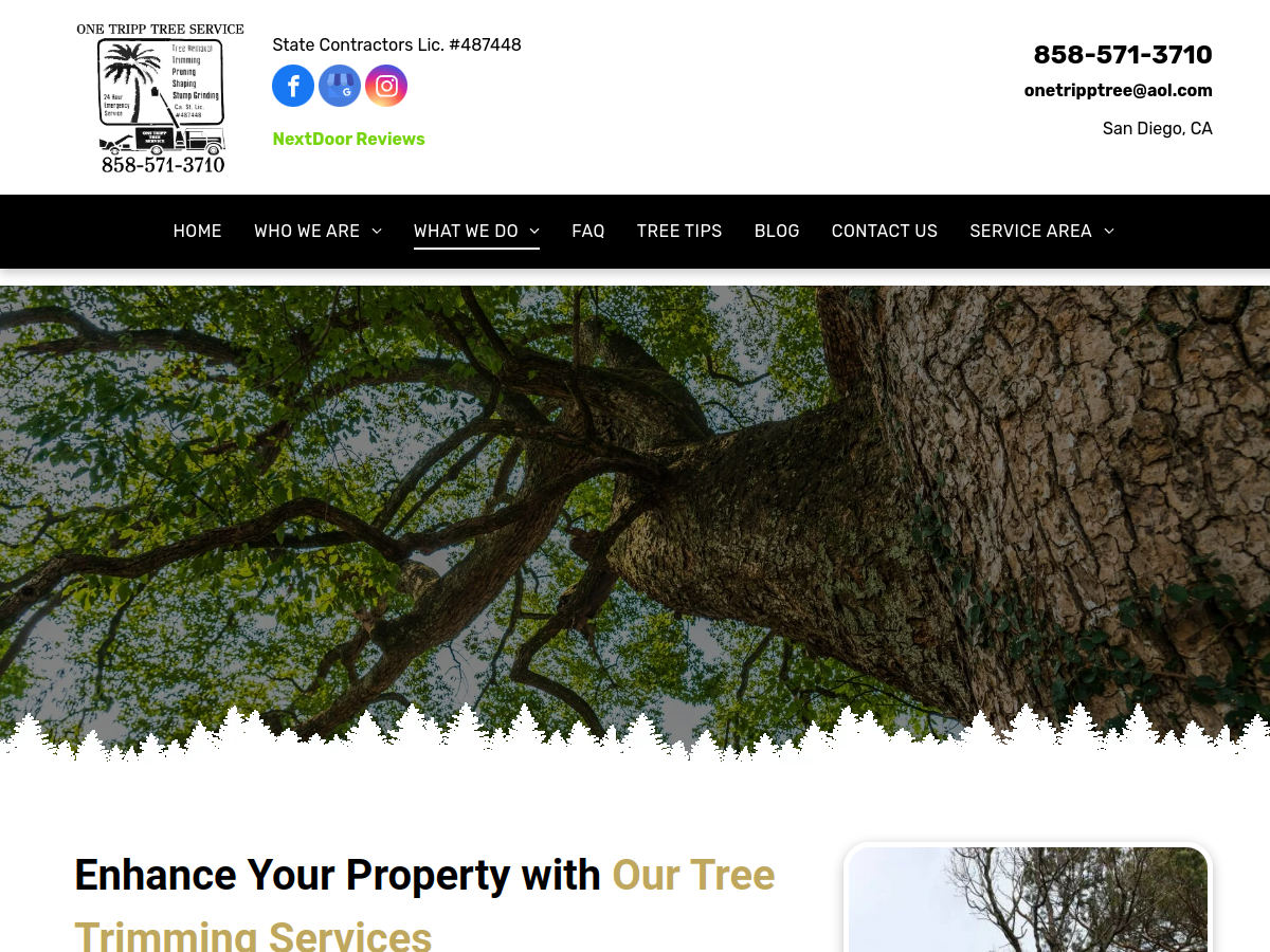 One Tripp Tree Service website screenshot