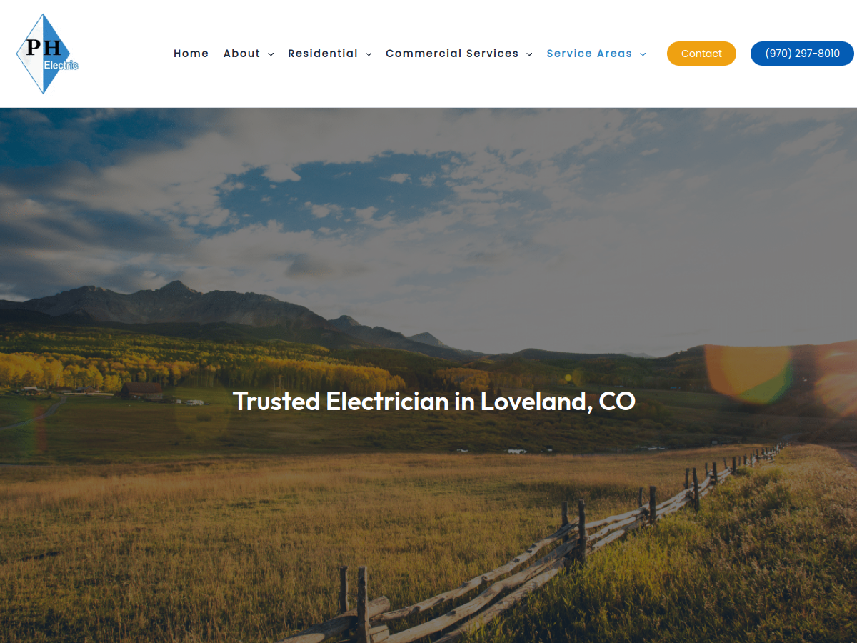 PH Electric LLC website screenshot