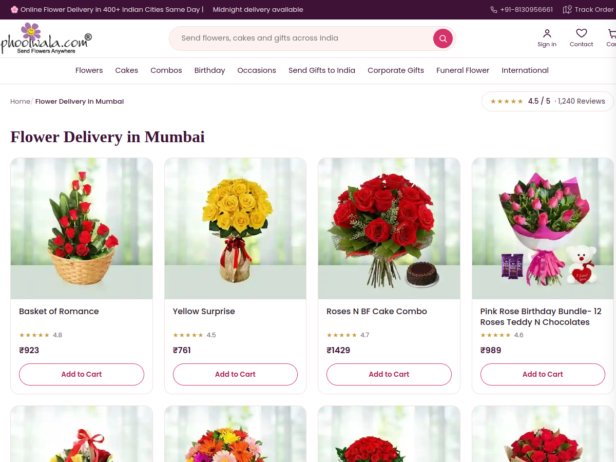 Phoolwala website screenshot