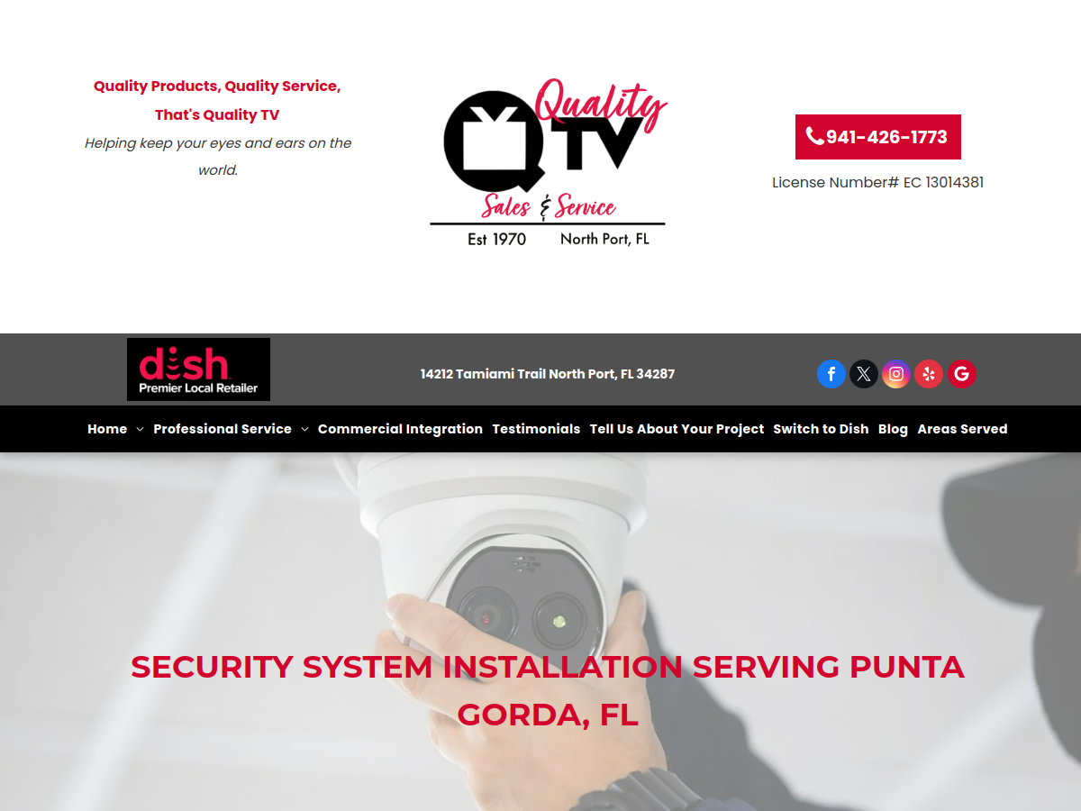 Quality TV Sales & Service website screenshot