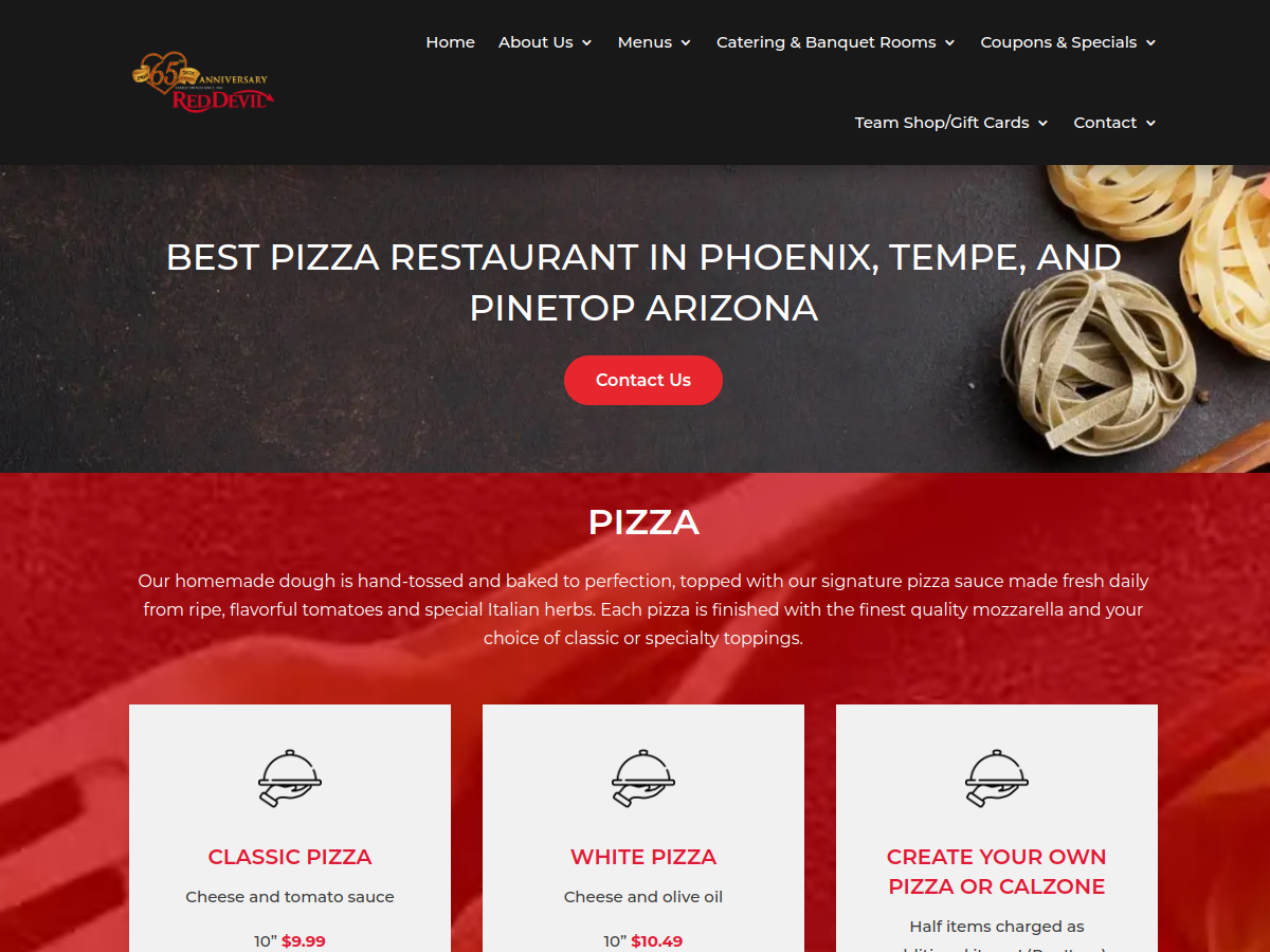 Red Devil Restaurant website screenshot