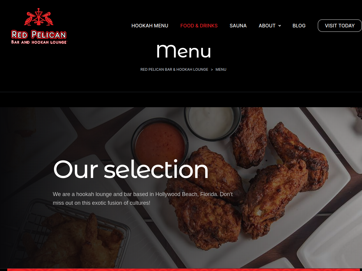 Red Pelican Bar and Hookah Lounge website screenshot