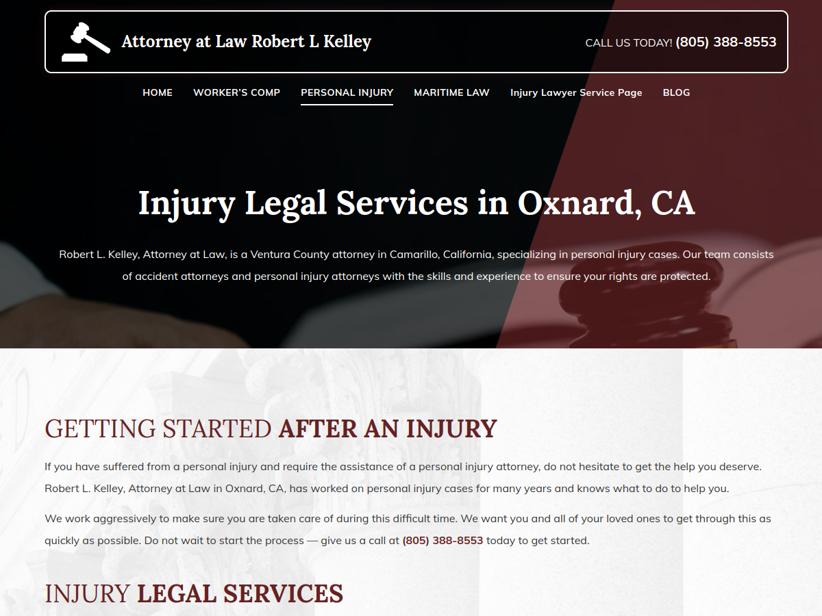 Robert L. Kelley, Attorney at Law website screenshot