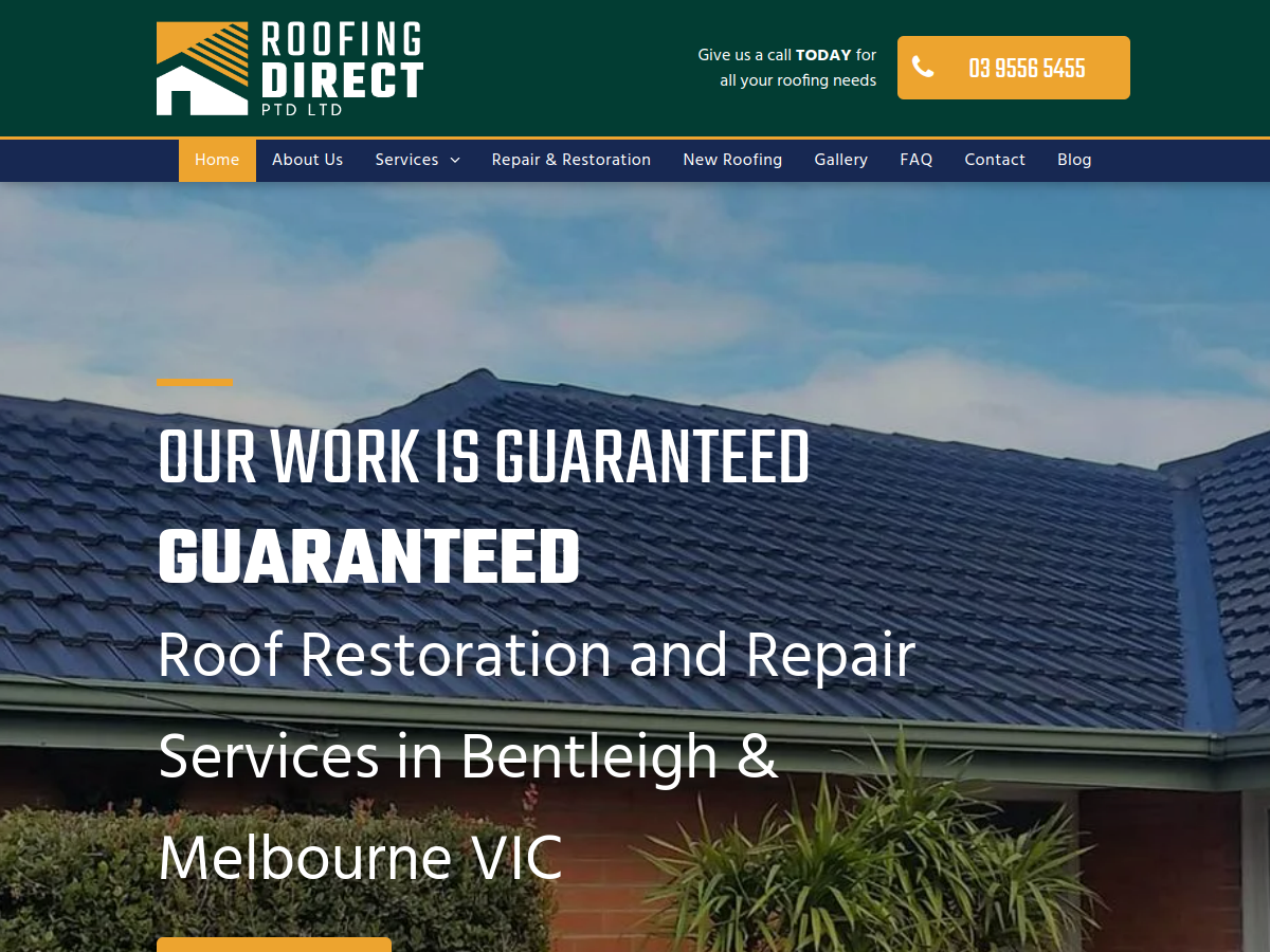 Roofing Direct website screenshot