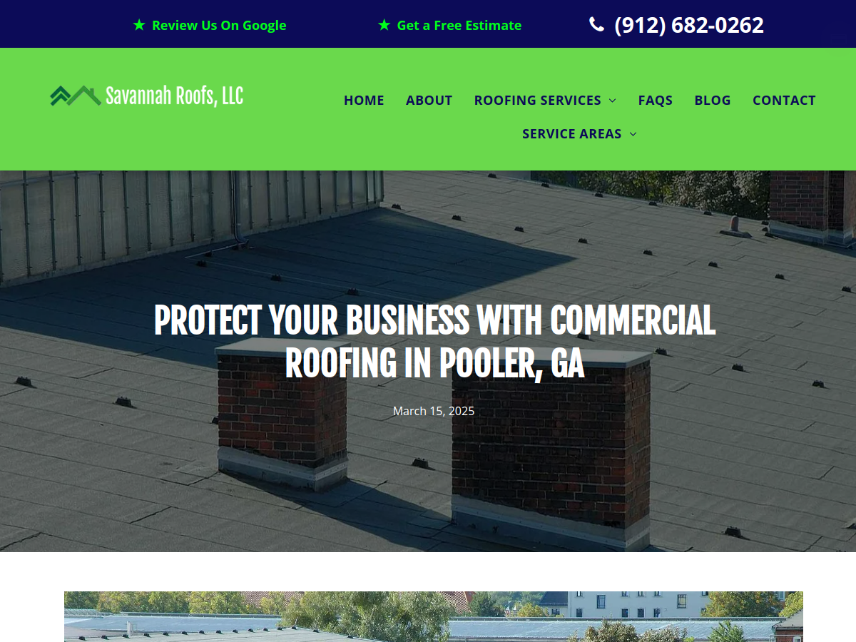 Savannah Roofs LLC website screenshot