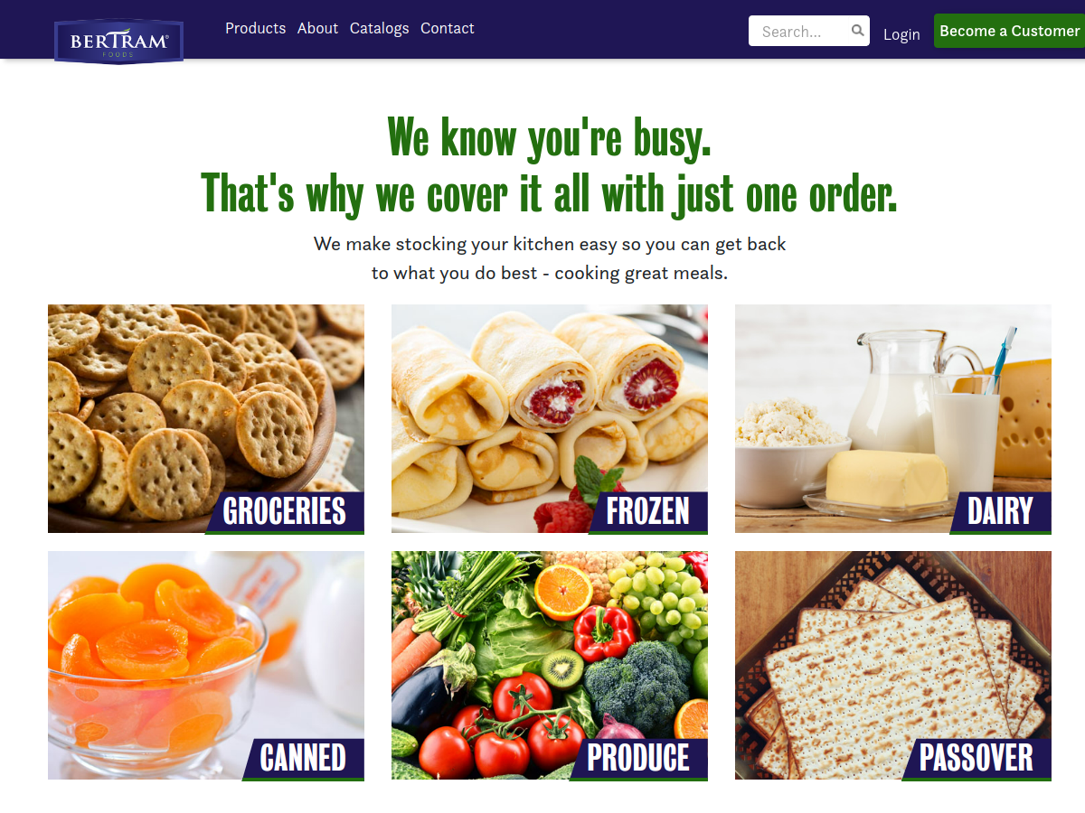 S. Bertram Foods website screenshot
