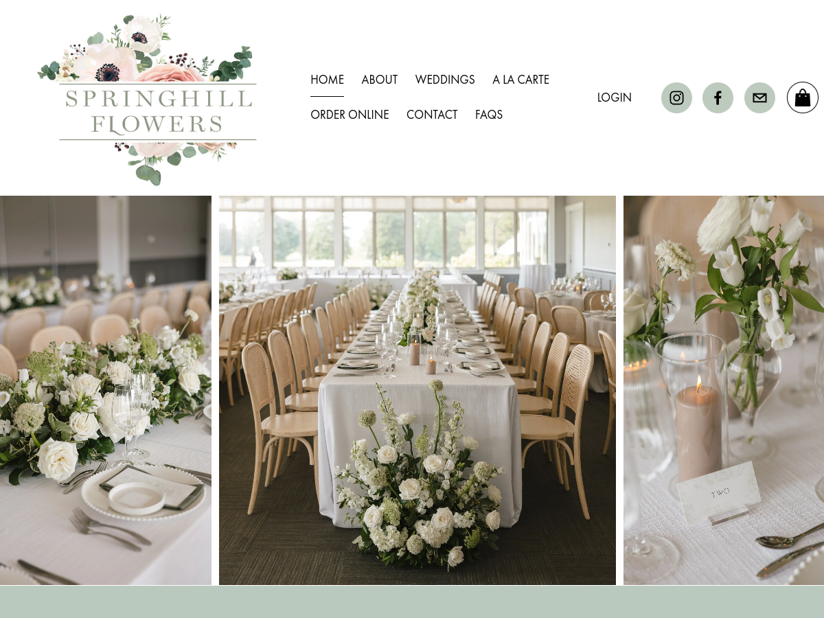 Springhill Flowers website screenshot