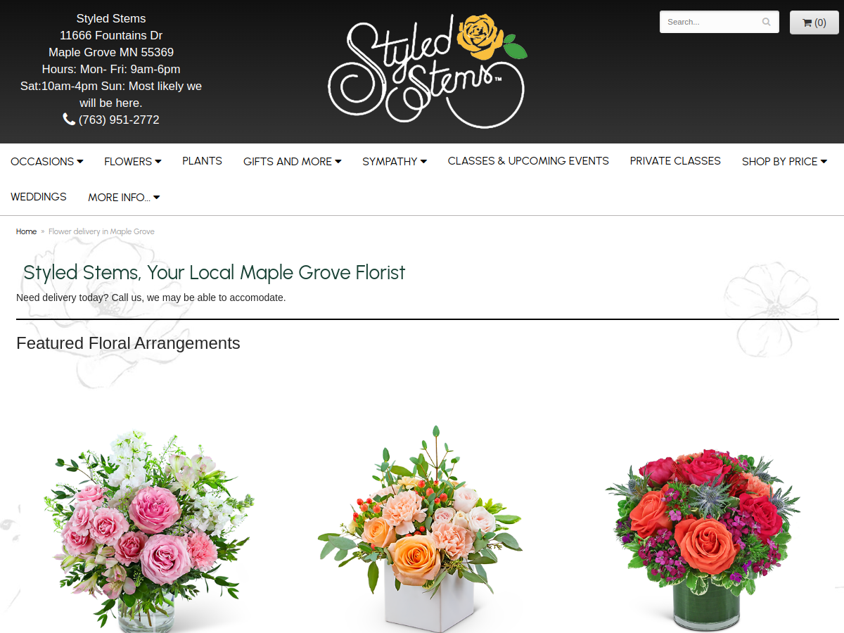 Styled Stems website screenshot