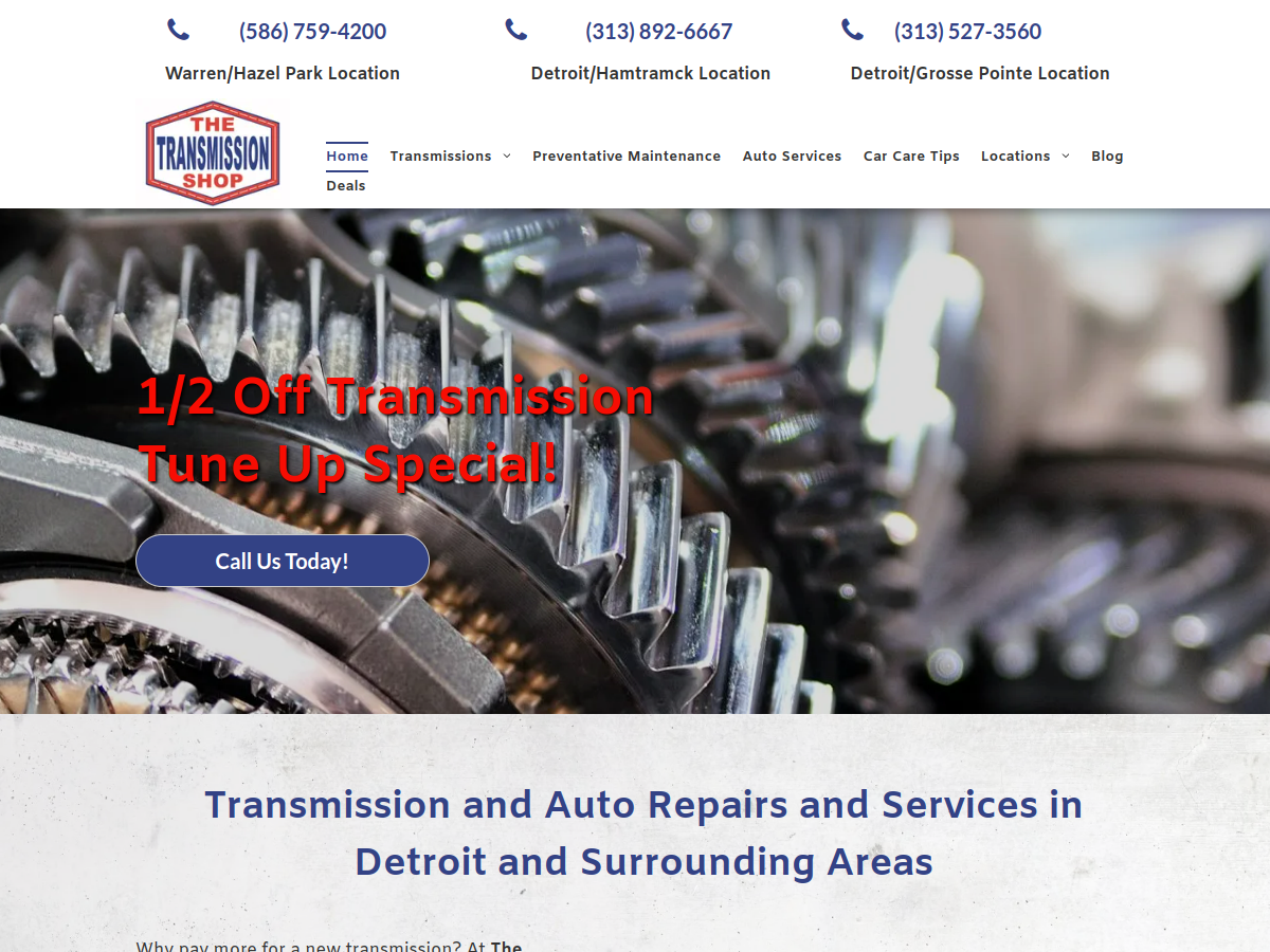 The Transmission Shop website screenshot