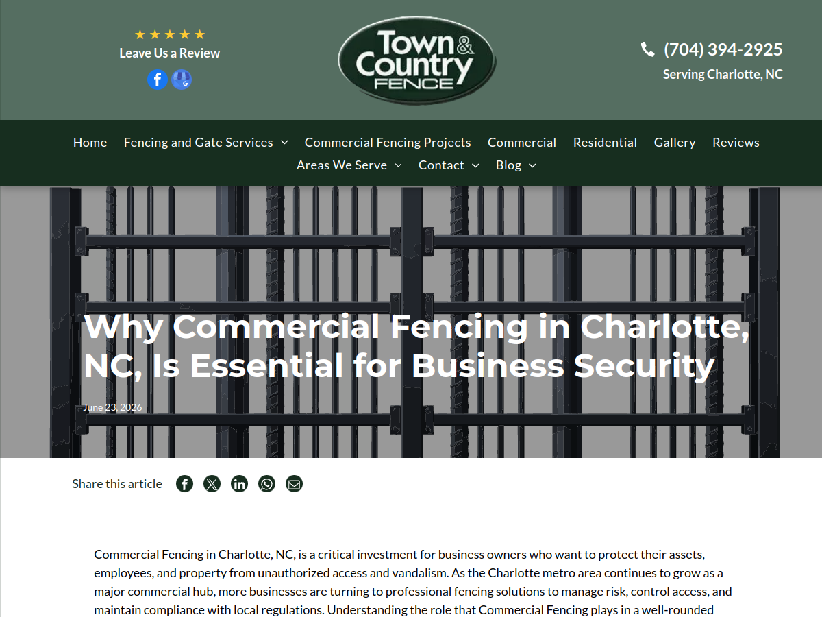 Town & Country Fence website screenshot