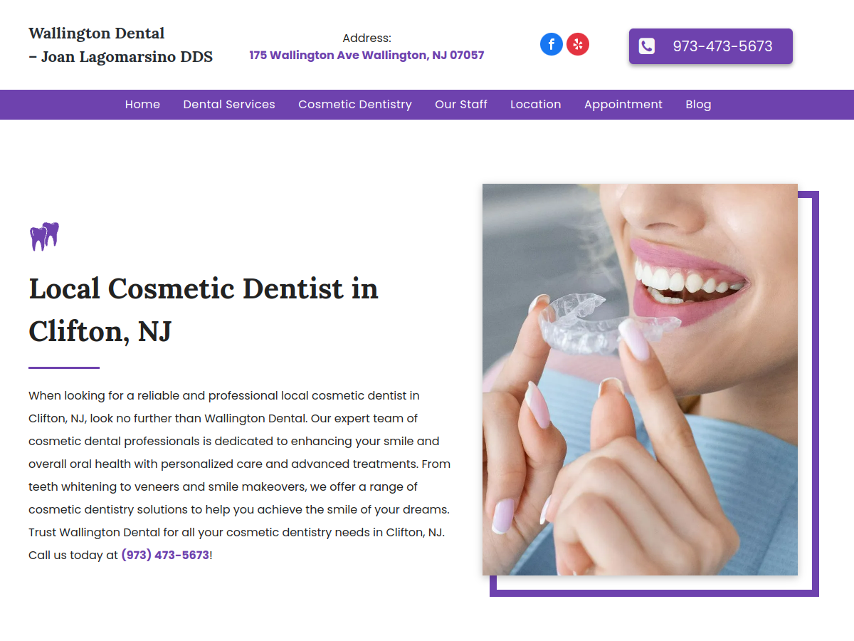 Wallington Dental website screenshot