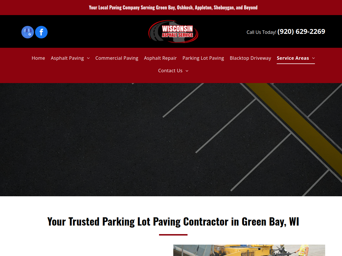 Wisconsin Asphalt Service website screenshot